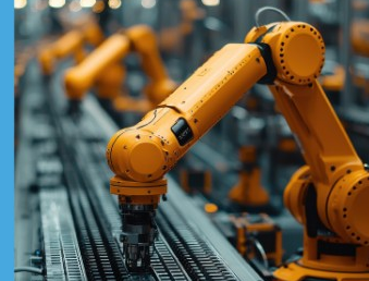 Robotic arm on a manufacturing line