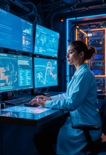 Operations engineer monitoring production systems