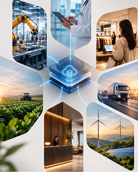 Industry collage for HRMS workforce solutions