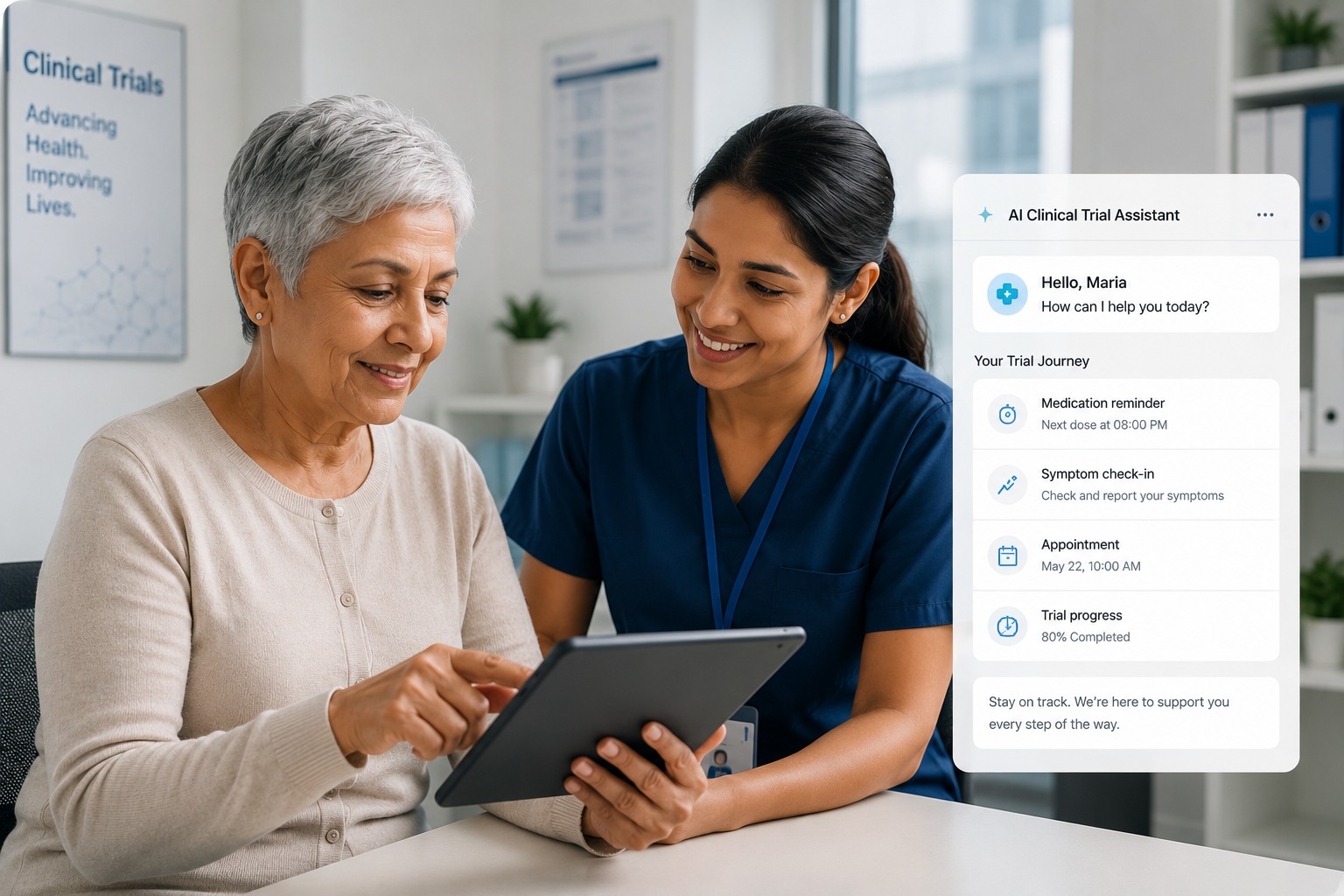 Customer support specialist with an AI agent interface