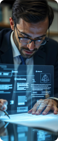 Insurance professional reviewing a digital policy